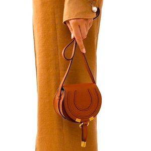 Chloe Marcie Nano Saddle Bag (Tan)